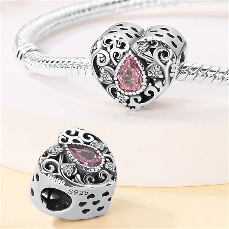 2024 Original New in Romantic Retro Classic Series Lotus Charm Beads Fits Pandach Bracelet Women 925 Silver Pendant Bead Jewelry