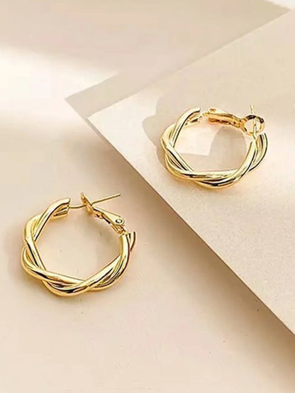 2 pieces of women's European and American creative double loop wrapped earrings, outdoor carnival, party, holiday dressing gifts